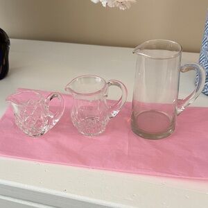 Three glass pitchers